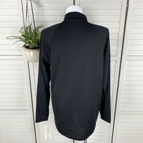 New Sahalie‎ Early Winters Black Thin Mesh Knit Half Zip Top Plus Size XXL Shirt - Picture 3 of 5